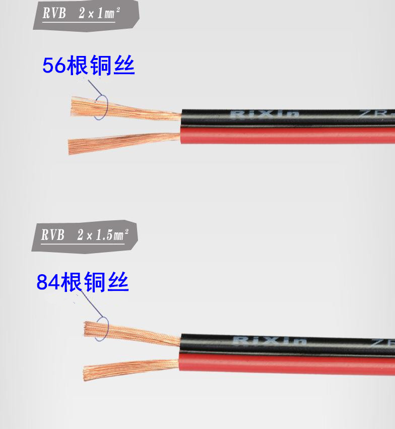 起帆电源线RVB红黑平行电线